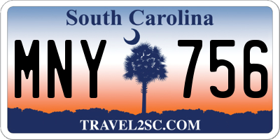 SC license plate MNY756