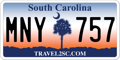 SC license plate MNY757