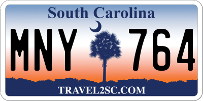 SC license plate MNY764