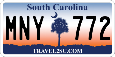 SC license plate MNY772