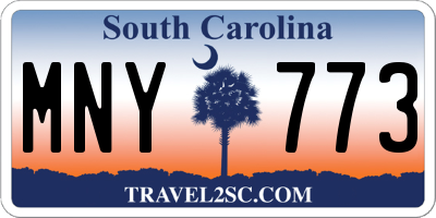 SC license plate MNY773