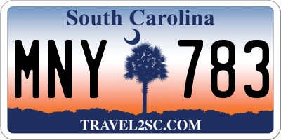 SC license plate MNY783