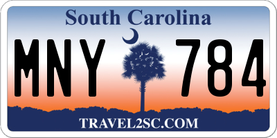 SC license plate MNY784