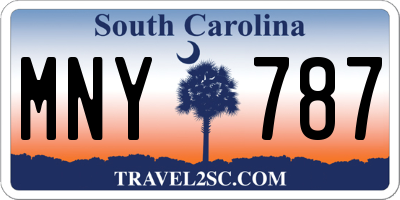 SC license plate MNY787