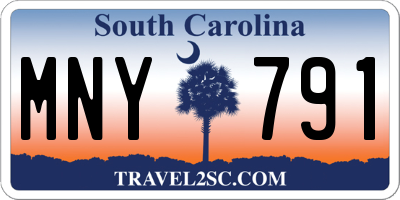 SC license plate MNY791