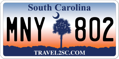 SC license plate MNY802