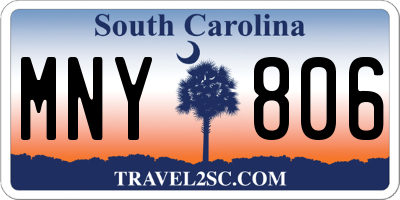 SC license plate MNY806