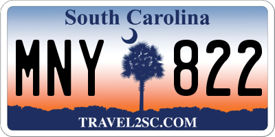 SC license plate MNY822