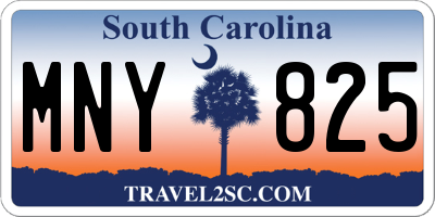 SC license plate MNY825
