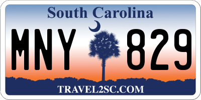 SC license plate MNY829