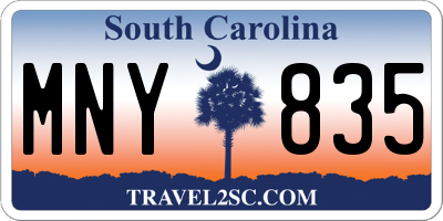 SC license plate MNY835