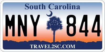 SC license plate MNY844
