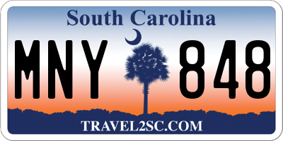 SC license plate MNY848
