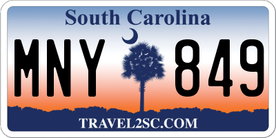 SC license plate MNY849