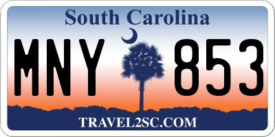 SC license plate MNY853