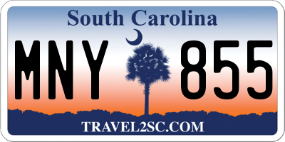 SC license plate MNY855