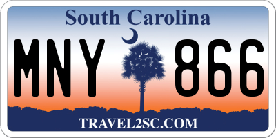 SC license plate MNY866