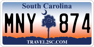 SC license plate MNY874