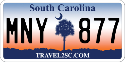 SC license plate MNY877