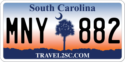 SC license plate MNY882