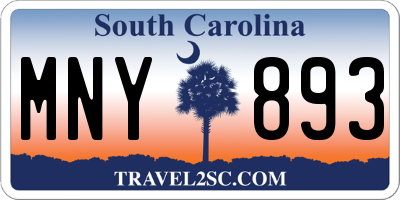 SC license plate MNY893