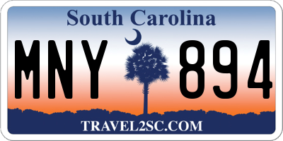 SC license plate MNY894