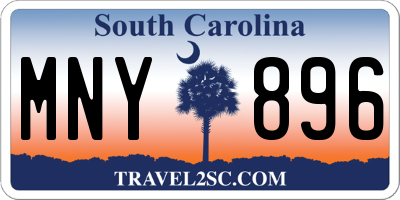 SC license plate MNY896