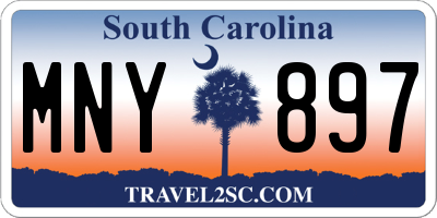 SC license plate MNY897