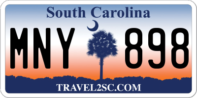SC license plate MNY898