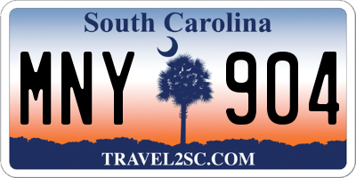 SC license plate MNY904