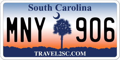 SC license plate MNY906