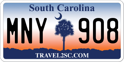 SC license plate MNY908