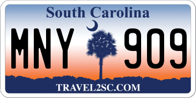 SC license plate MNY909