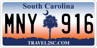 SC license plate MNY916