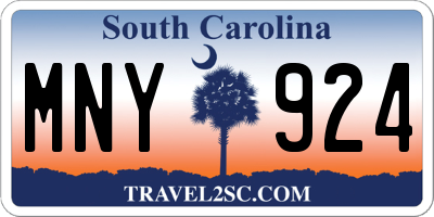SC license plate MNY924
