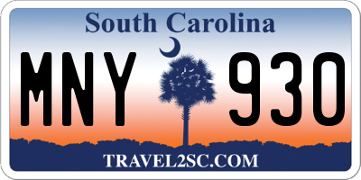 SC license plate MNY930