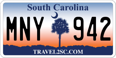 SC license plate MNY942
