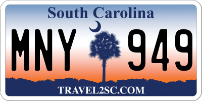 SC license plate MNY949