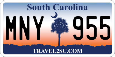 SC license plate MNY955