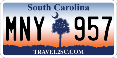 SC license plate MNY957