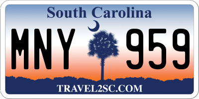 SC license plate MNY959