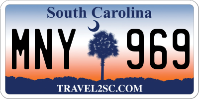 SC license plate MNY969