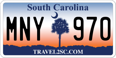 SC license plate MNY970