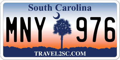 SC license plate MNY976