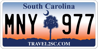 SC license plate MNY977