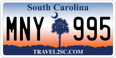 SC license plate MNY995