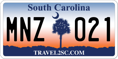 SC license plate MNZ021