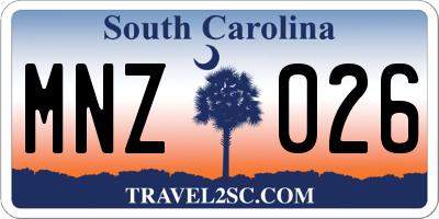 SC license plate MNZ026