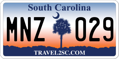 SC license plate MNZ029