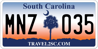 SC license plate MNZ035